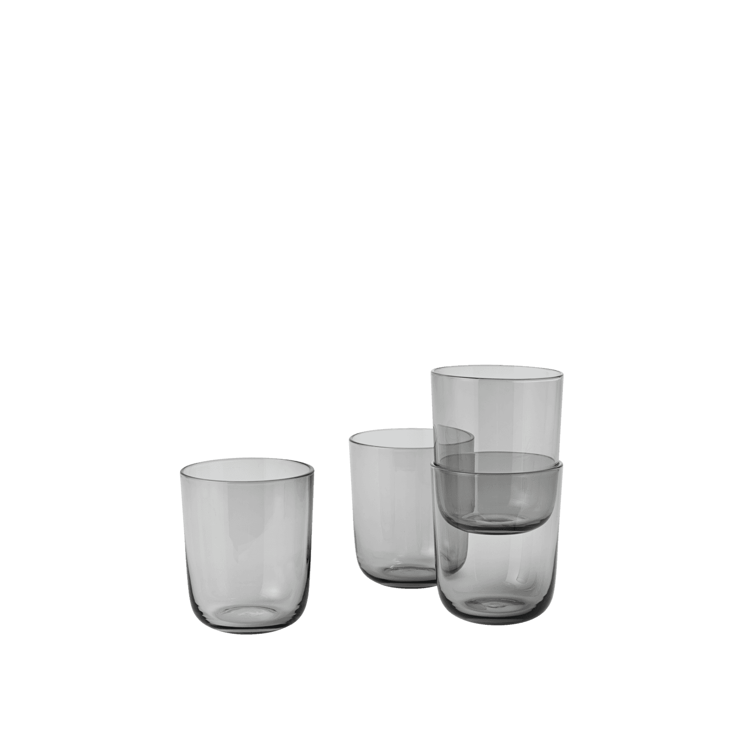 코르키 글래스 Set of 4 그레이 톨 플랫샷