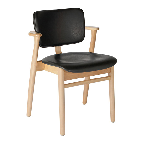 Domus Chair Black Leather/Birch, 베뉴페, 아르텍 ARTEK
