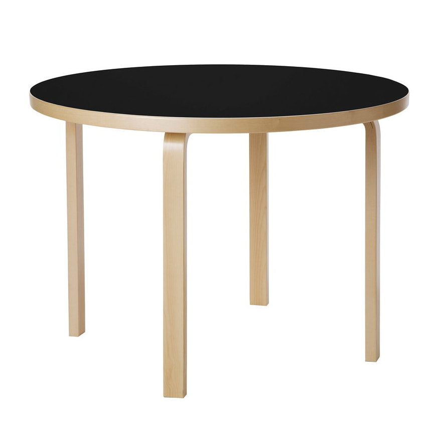 아르텍 Aalto Table 90A Black/Birch, 베뉴페, 아르텍 ARTEK