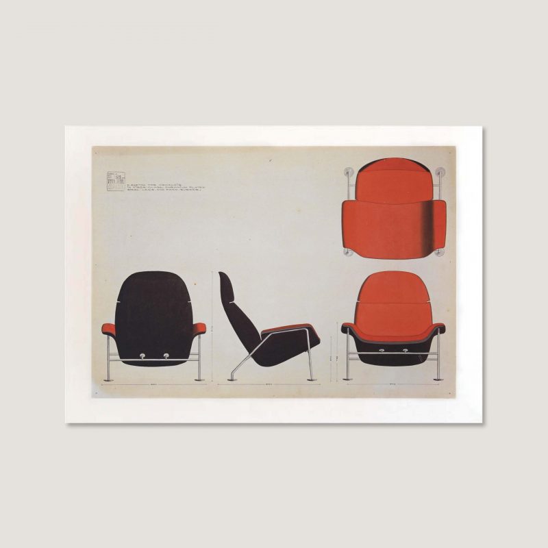 쿠나장롱 [핀 율] Sketch I, Red Chair (액자 포함) 70 x 50 cm, 베뉴페, 쿠나장롱 kunajangrong