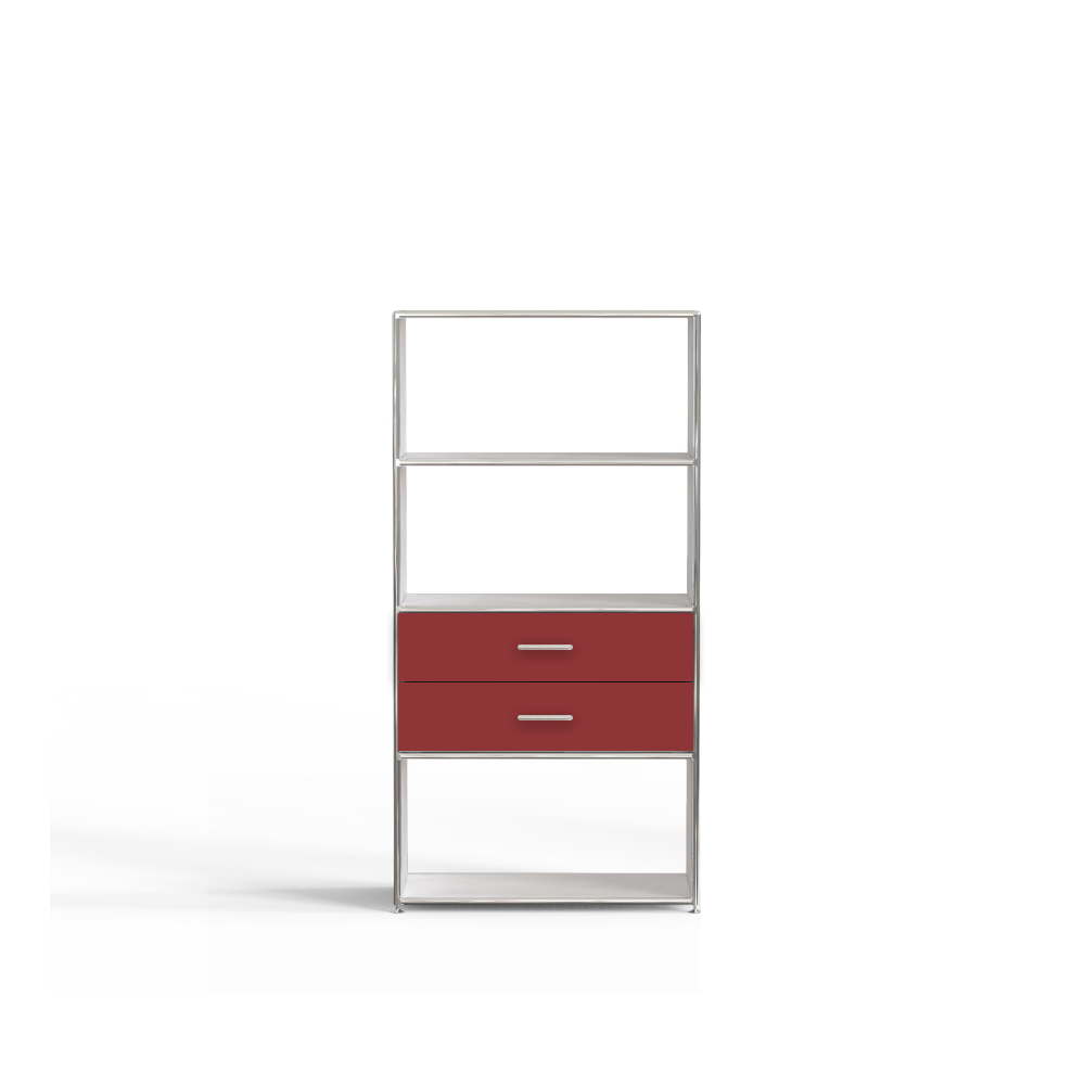 보쎄 1 x 4 Book Shelf Unit 서랍책장 Red, 베뉴페, 보쎄 BOSSE