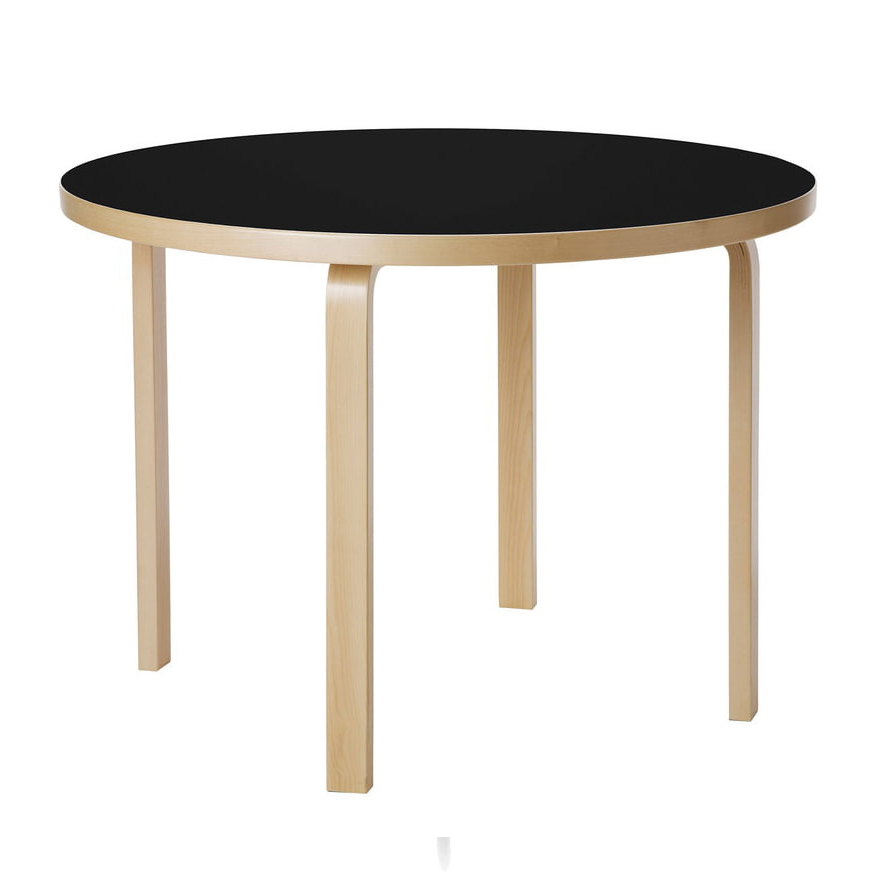아르텍 Aalto Table 90A Black/Birch, 베뉴페, 아르텍 ARTEK